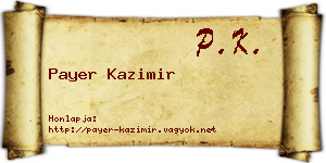 Payer Kazimir névjegykártya